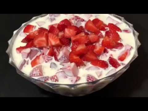 Receta de Fresas con crema fáciles