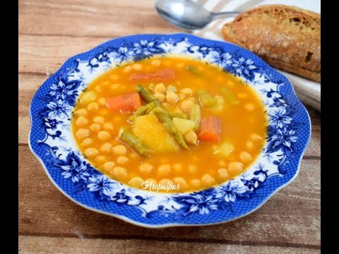 Receta de Garbanzos con espárragos